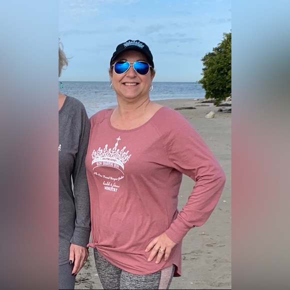 Crown logo scoop neck, Iron Sharpens Iron long sleeve tunic, scooped long hem - Picture 7 of 7